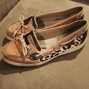 Sperry Women's Slider Flats. Cheetah Print Boat Shoes. Size 11. LIKE NEW!